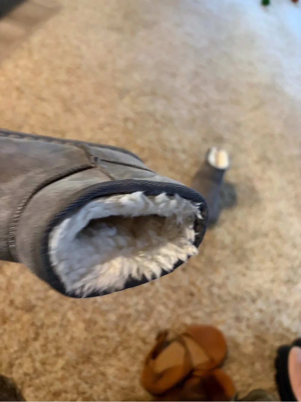 Kids Grey Fleece-Lined Winter Boots
